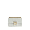 PINKO Gray Calf Leather Bos Taurus Shoulder Bag