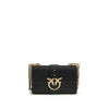 PINKO Black Calf Leather Bos Taurus Shoulder Bag