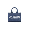 Love Moschino Γαλάζια Βαμβακερή Τσάντα Χειρός