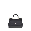 Dolce & Gabbana Black Calf Leather Bos Taurus Handbag