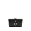 PINKO Black Calf Leather Bos Taurus Shoulder Bag