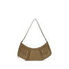 PINKO Μπεζ Δερμάτινη Τσάντα Ώμου από Δέρμα Μόσχου