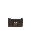 PINKO Brown Calf Leather Bos Taurus Shoulder Bag