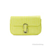 Marc Jacobs The Mini Shoulder Bag Κίτρινη ανάγλυφη δερμάτινη τσάντα χιαστί