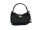 Τσάντα Χιαστί Versace Quilted Half Moon από Μαύρο Δέρμα με Αλυσίδα
