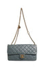 Chanel Blue Quilted Leather Crown Flap Shoulder Bag