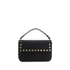 Valentino Garavani Black Calf Leather Bos Taurus Shoulder Bag