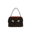 Ferragamo Brown Calf Leather Bos Taurus Shoulder Bag