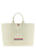 Thom Browne White Calfskin Tote Bag