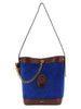 Versace Blue Calfskin Shoulder Bag