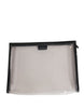 Dolce & Gabbana Transparent PVC Clutch Pouch Purse Branded Logo Plaque Bag