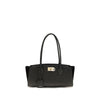 Ferragamo Studio Soft East-West Μαύρη Δερμάτινη Τσάντα Ώμου