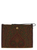 Etro Πορτοφολάκι Jacquard με Σχέδιο Paisley σε Ελιά και Μπορντό