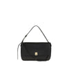 Ferragamo Black Calf Leather Bos Taurus Shoulder Bag