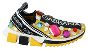Dolce & Gabbana Κίτρινα Πολύχρωμα Κρυστάλλινα Αθλητικά Παπούτσια