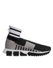 Dolce & Gabbana Black Gray Sorrento Socks Women Sneakers Shoes