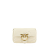 PINKO White Calf Leather Bos Taurus Shoulder Bag