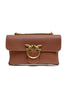 PINKO Brown Leather Love Boucle Riga Shoulder Bag