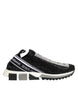 Dolce & Gabbana Μαύρα Ασημί Slip On Αθλητικά Παπούτσια Sorrento