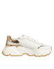 Dolce & Gabbana Λευκά Χρυσά Παπούτσια Daymaster Low Top Sneakers
