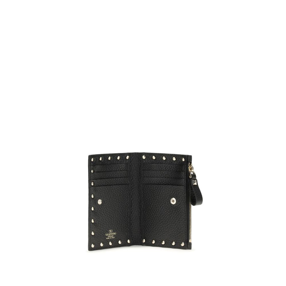Valentino Garavani Black Calf Leather Bos Taurus Wallet