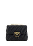 PINKO Black Calf Leather Bos Taurus Shoulder Bag