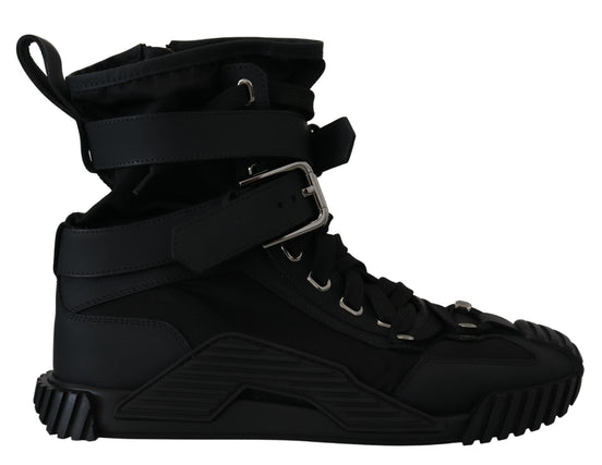 Dolce & Gabbana Μαύρα Sneakers Sorrento από Νάιλον με Υψηλή Κορυφή