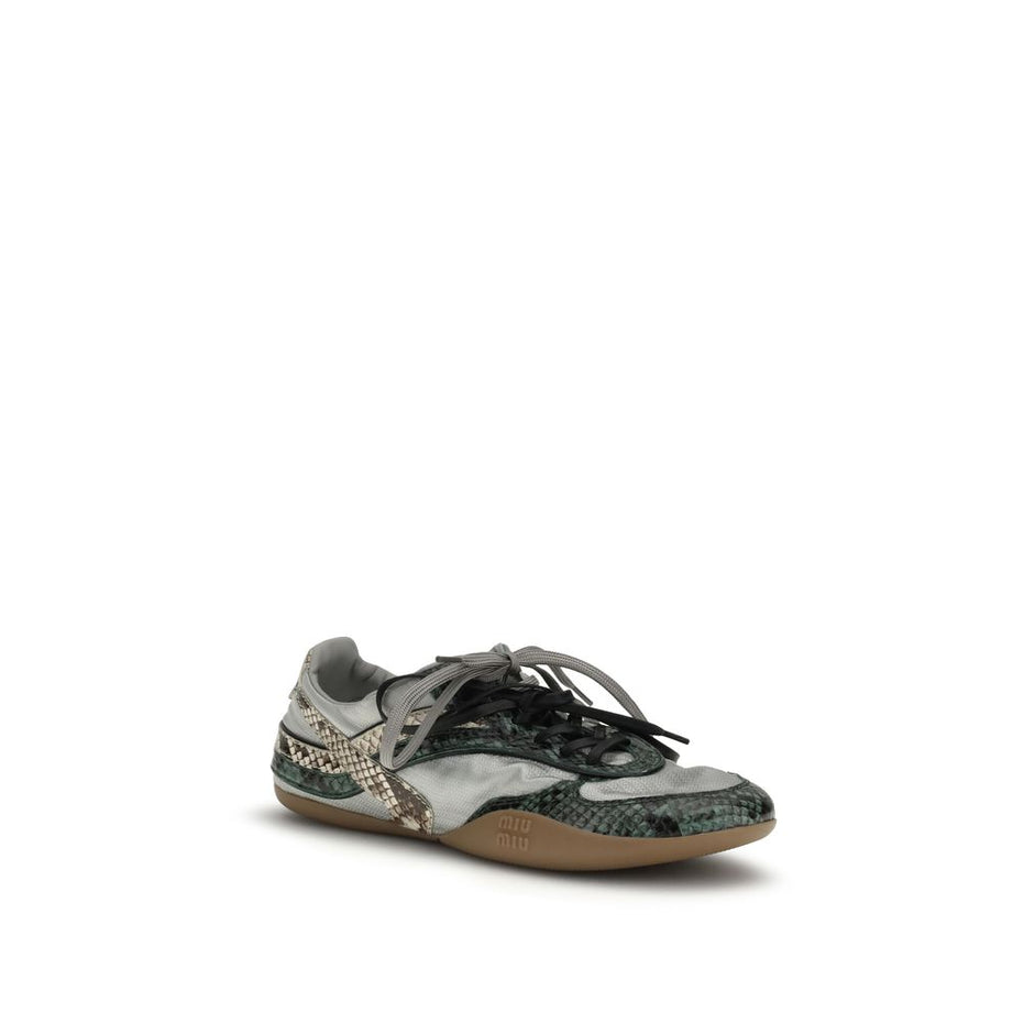 Αθλητικά Sneakers Miu Miu από Ανακυκλωμένο Πολυεστέρα σε Γκρι Χρώμα