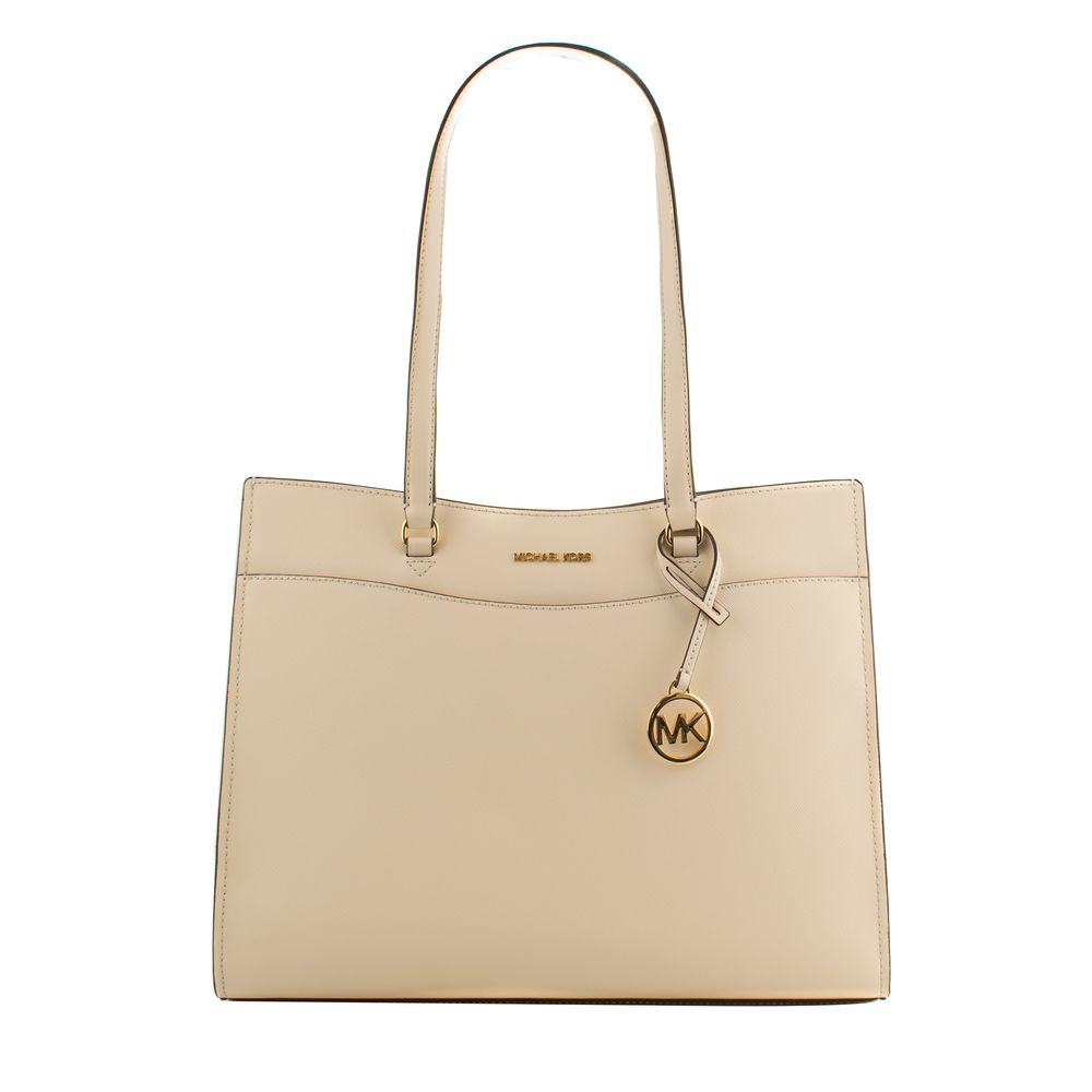Δερμάτινη τσάντα ώμου Michael Kors μπεζ