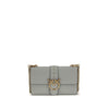 PINKO Gray Calf Leather Bos Taurus Shoulder Bag