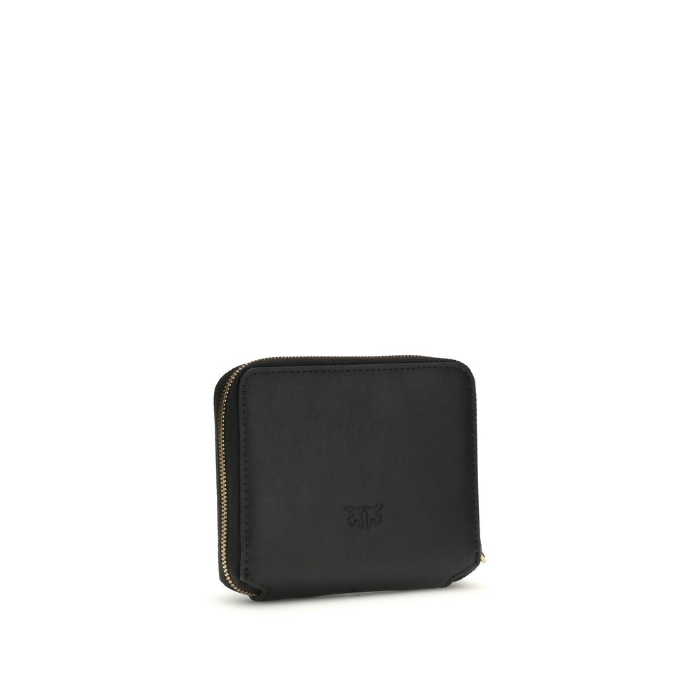 PINKO Black Calf Leather Bos Taurus Wallet