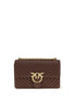 PINKO Brown Calf Leather Bos Taurus Shoulder Bag
