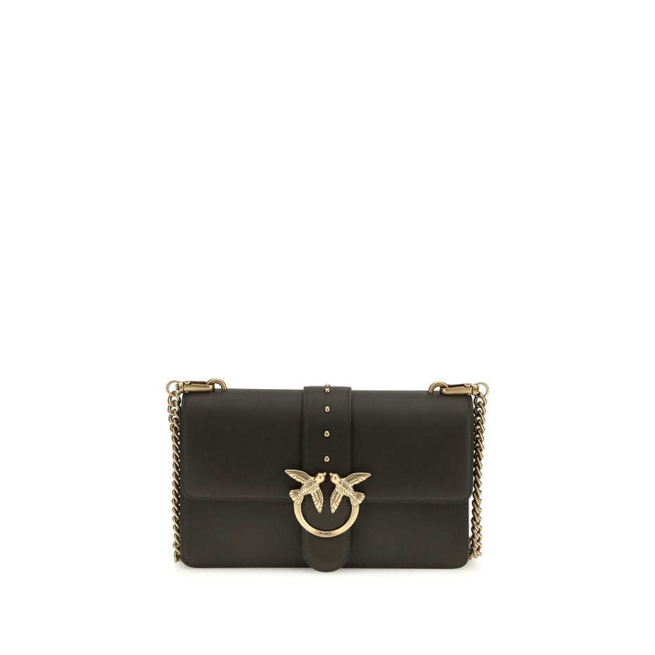 PINKO Bicolor Calf Leather Bos Taurus Τσάντα Ώμου