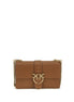 PINKO Brown Calf Leather Bos Taurus Shoulder Bag