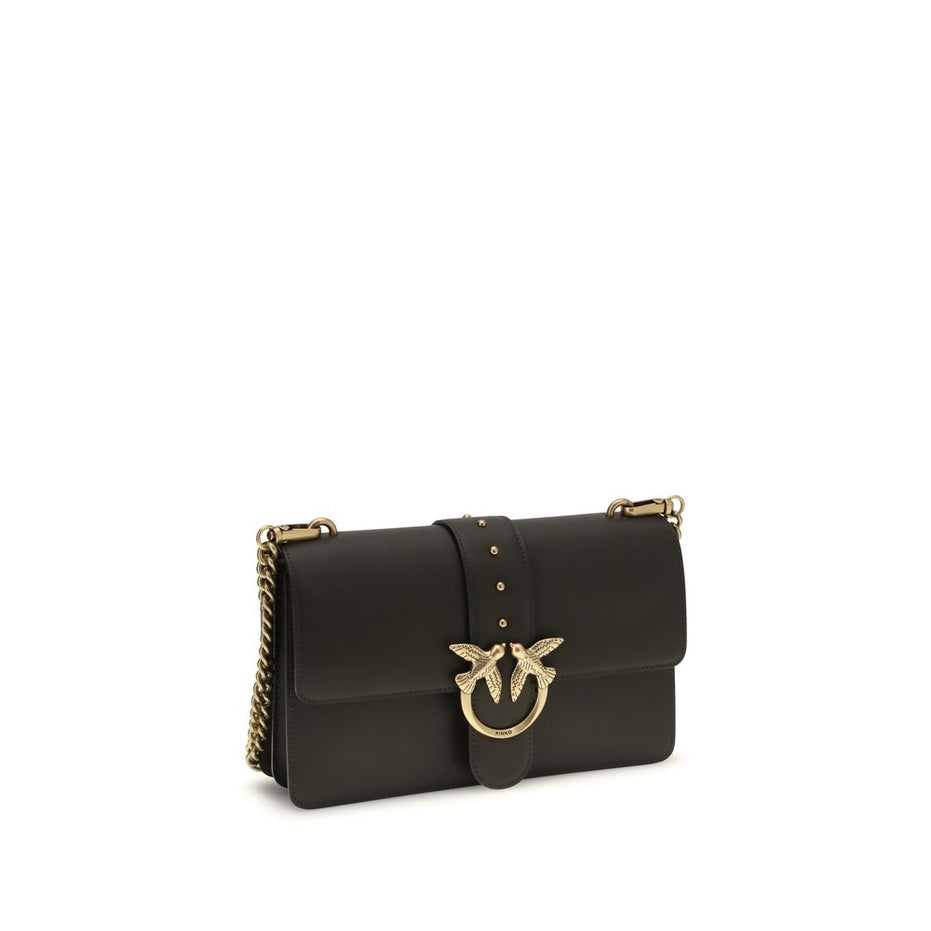 PINKO Bicolor Calf Leather Bos Taurus Τσάντα Ώμου