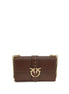 PINKO Brown Calf Leather Bos Taurus Shoulder Bag