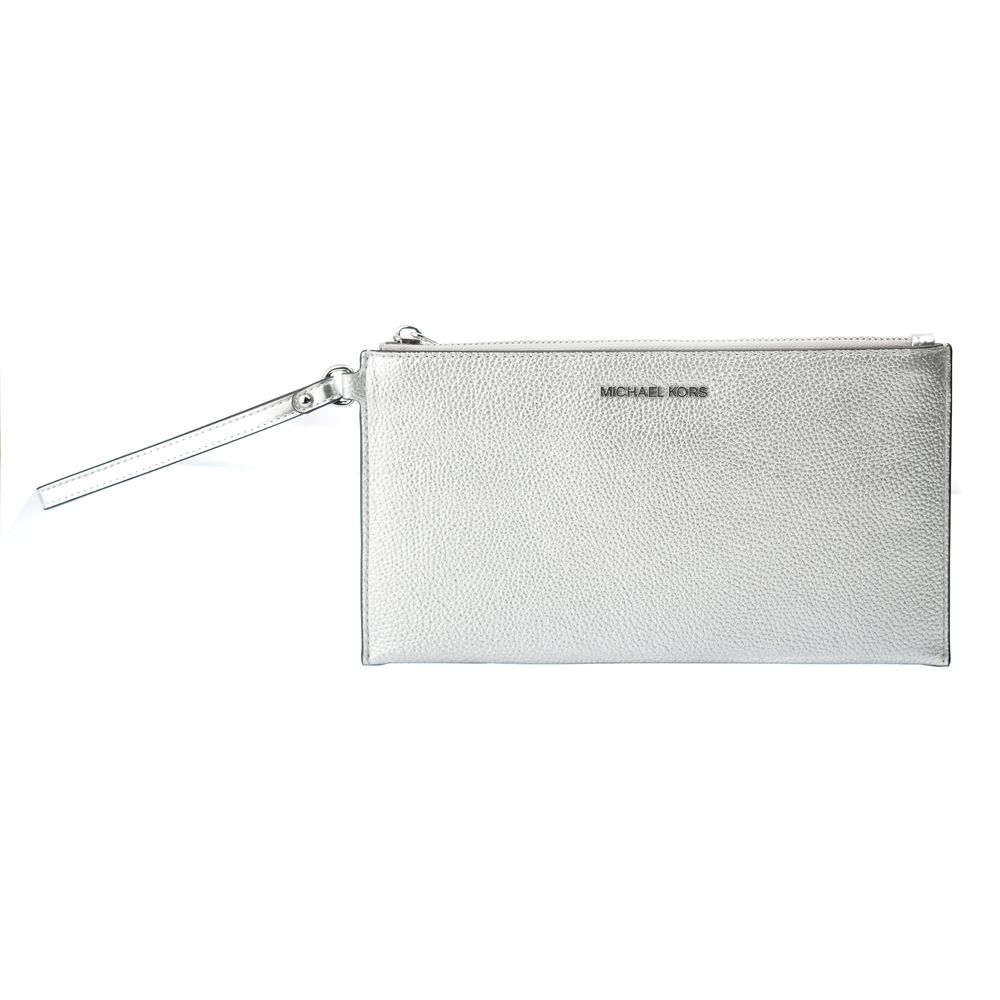 Γκρι δερμάτινο τσαντάκι clutch Michael Kors