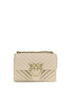 Pinko Mini Love Beige Leather Shoulder Bag