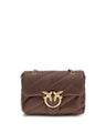 PINKO Brown Calf Leather Bos Taurus Shoulder Bag