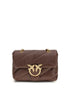 PINKO Brown Calf Leather Bos Taurus Shoulder Bag