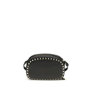 Valentino Garavani Black Calf Leather Bos Taurus Shoulder Bag
