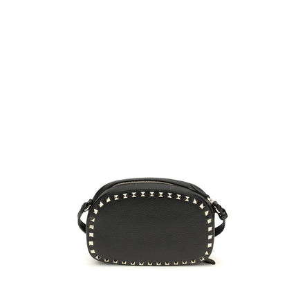 Valentino Garavani Black Calf Leather Bos Taurus Shoulder Bag
