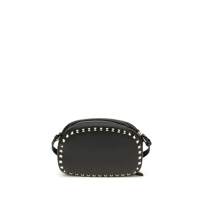 Valentino Garavani Black Calf Leather Bos Taurus Shoulder Bag