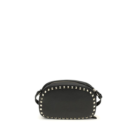 Valentino Garavani Black Calf Leather Bos Taurus Shoulder Bag