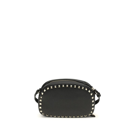 Valentino Garavani Black Calf Leather Bos Taurus Shoulder Bag