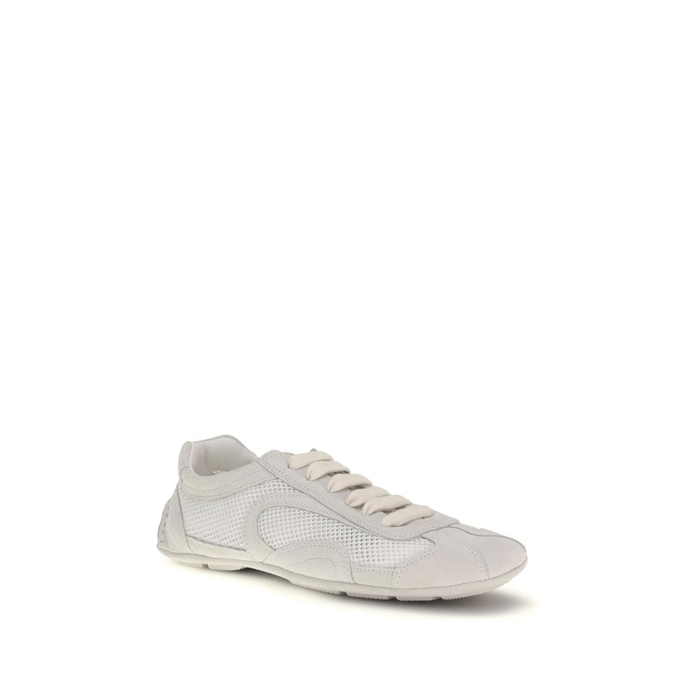 Prada Λευκά Sneakers με Χαμηλή Κορυφή από Ύφασμα