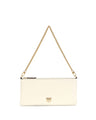 PINKO White Calf Leather Bos Taurus Shoulder Bag