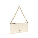 PINKO White Calf Leather Bos Taurus Shoulder Bag