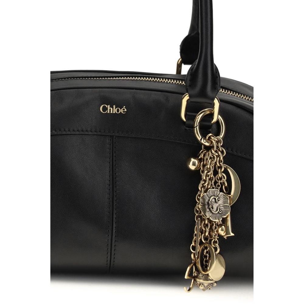 Chloé Μαύρη Τσάντα Χειρός Bos Taurus από Δέρμα Μοσχαριού