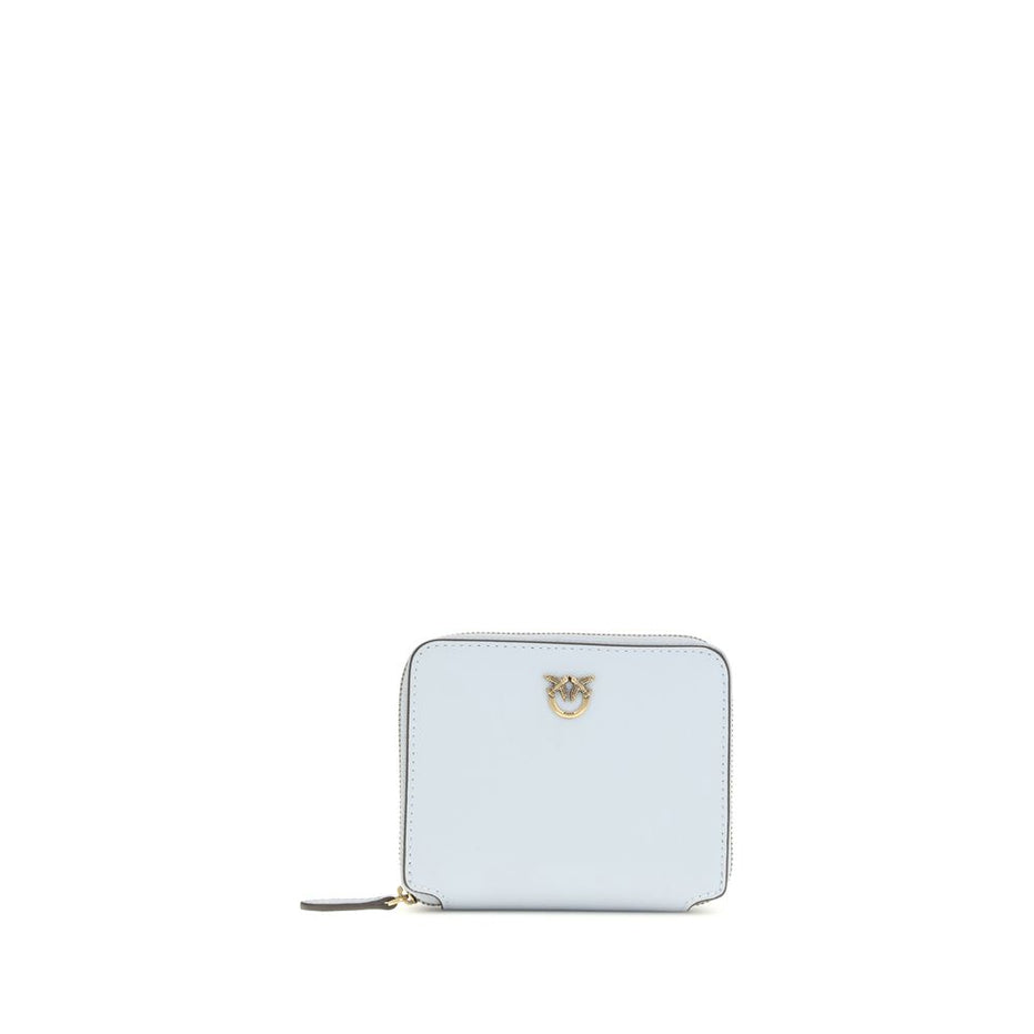 PINKO Blue Calf Leather Bos Taurus Wallet